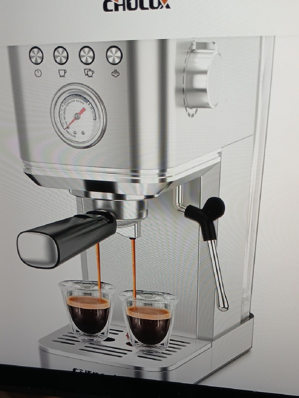 Lux Semi-Automatic Espresso Machine - Brown Finish